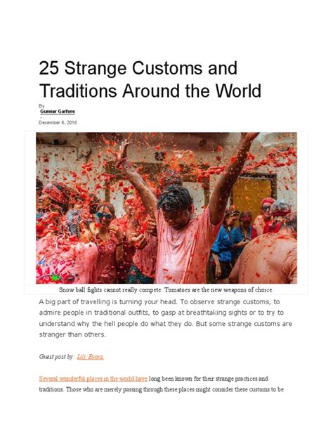 25 strange customs and traditions around the world